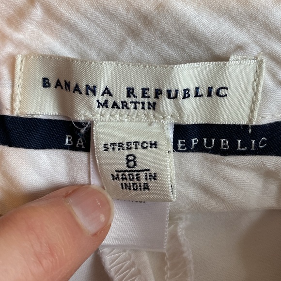 Banana Republic Martin Straight Leg Pants. Low Rise. Split Hem. White Sz. 8 - Picture 6 of 12